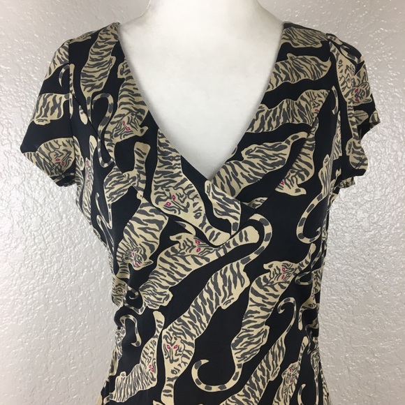 DVF Vintage Tiger Bodycon Midi Dress - Picture 4 of 5